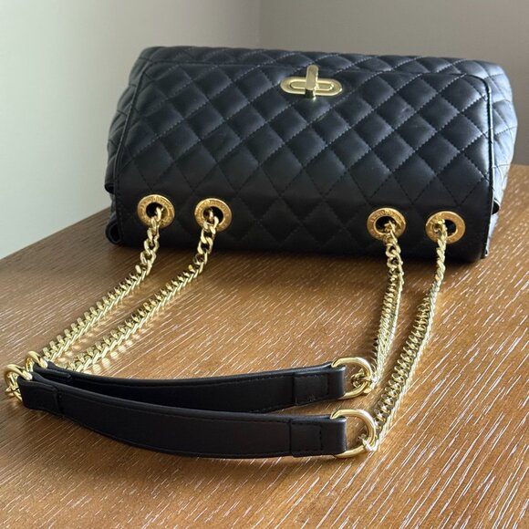 Black Quilted Crossbody Handbag - Picture 5 of 11